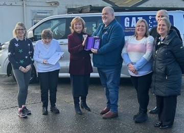 Lord-Lieutenant for Wigtown, Mrs Aileen Brewis and Jackie Rae, Senior Project Manager
Image 2: Mrs Brewis, Jackie Rae and some GAT Board Members.